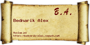 Bednarik Alex névjegykártya