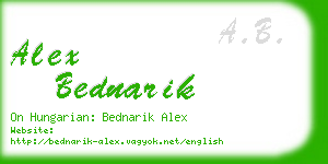 alex bednarik business card